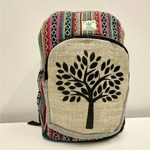 Hemp Multicolor Tree of Life Backpack w Laptop Sleeve